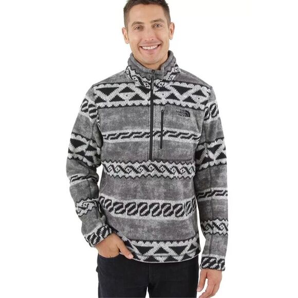 The North Face Other - North Face Fleece Quarter Zip Jacket Mens‎ Small Petite SP Gray Southwest  Aztec